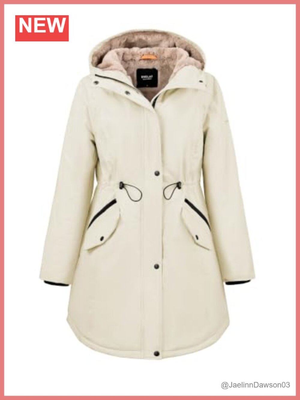 Women's Fleece Lined Parka Winter Coat Hooded Jacket with Pockets